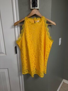 Alife Bright Yellow Lace Halter Camisole